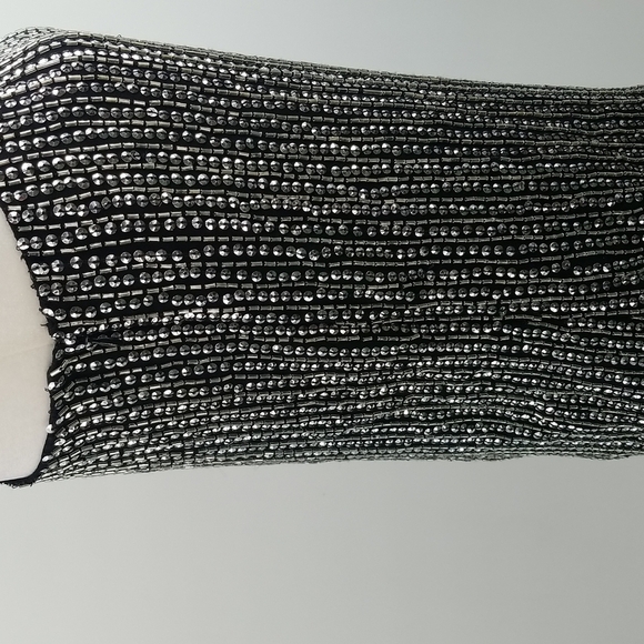 Parker One Shoulder Silver Sequined Black Lined Blouse Y2K Party - Picture 13 of 16